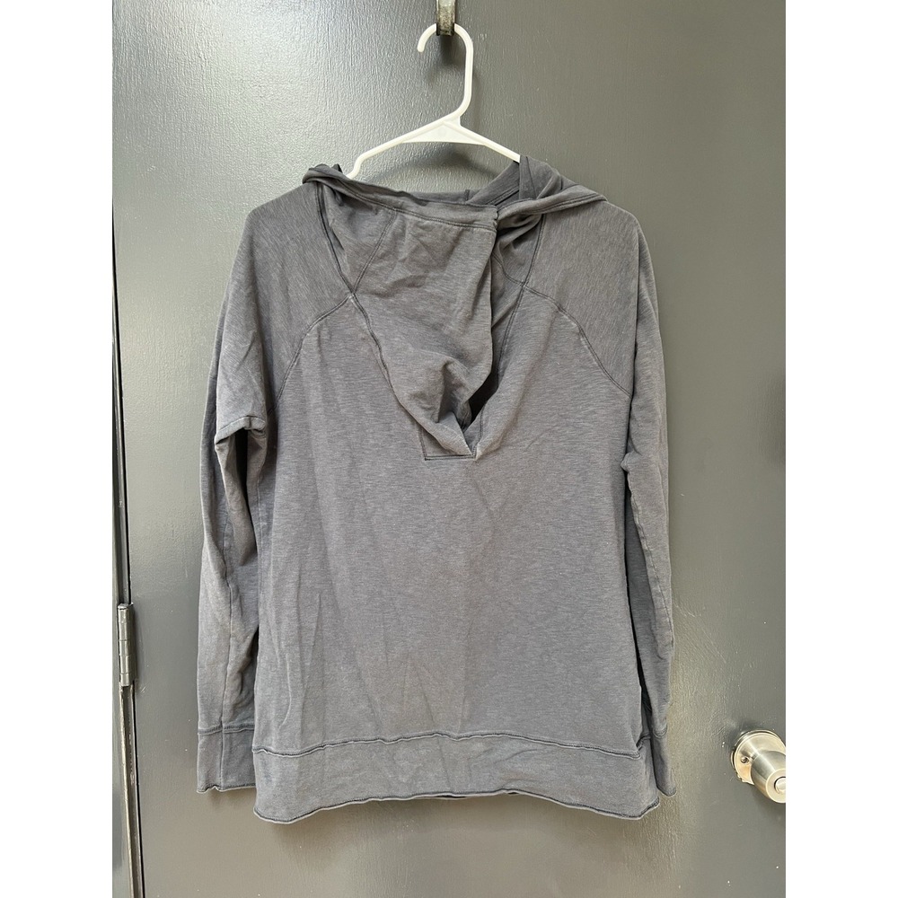 NAU stretch hoodie women's sz M gray button neck pullover